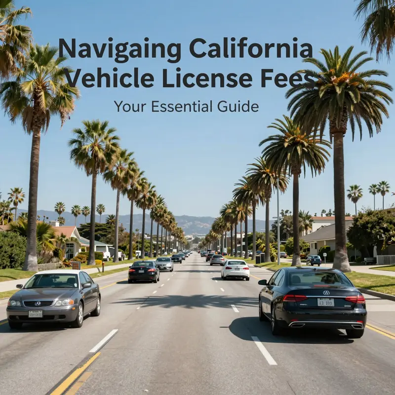 A picturesque view of a California highway lined with palm trees and vehicles on the road.