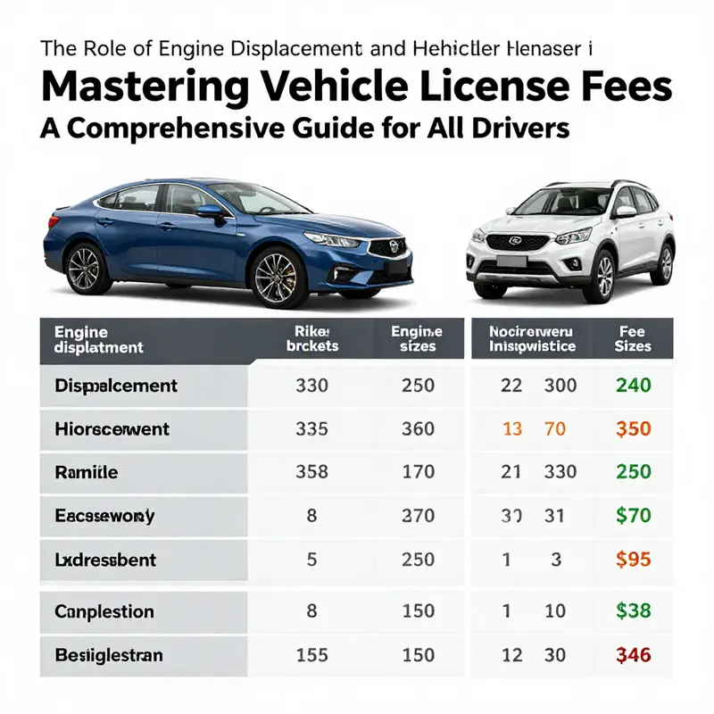 Visual representation of various vehicle categories with associated weight distinctions affecting license fees.