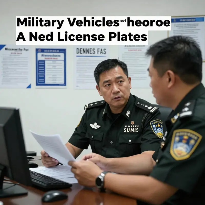 A military vehicle showcasing its distinctive license plate, highlighting the official identification crucial for military operations.