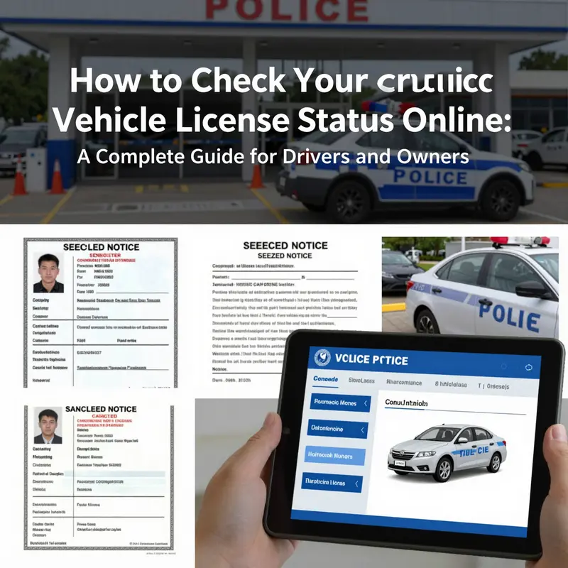 The Traffic Management 12123 app interface displaying comprehensive vehicle license status information.