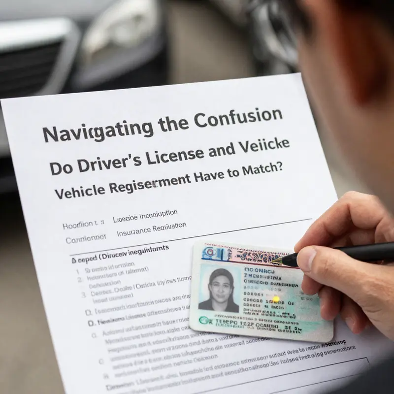 Importance of name and address consistency between driver’s license and vehicle registration.