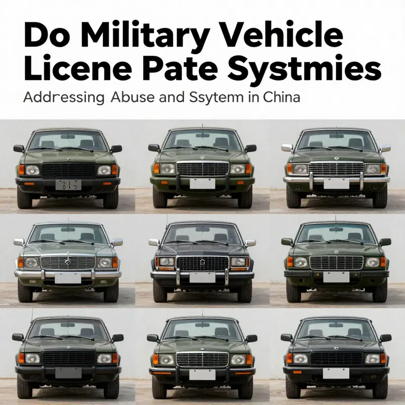 Chinese military vehicle displaying its new license plate system implemented to enhance security.
