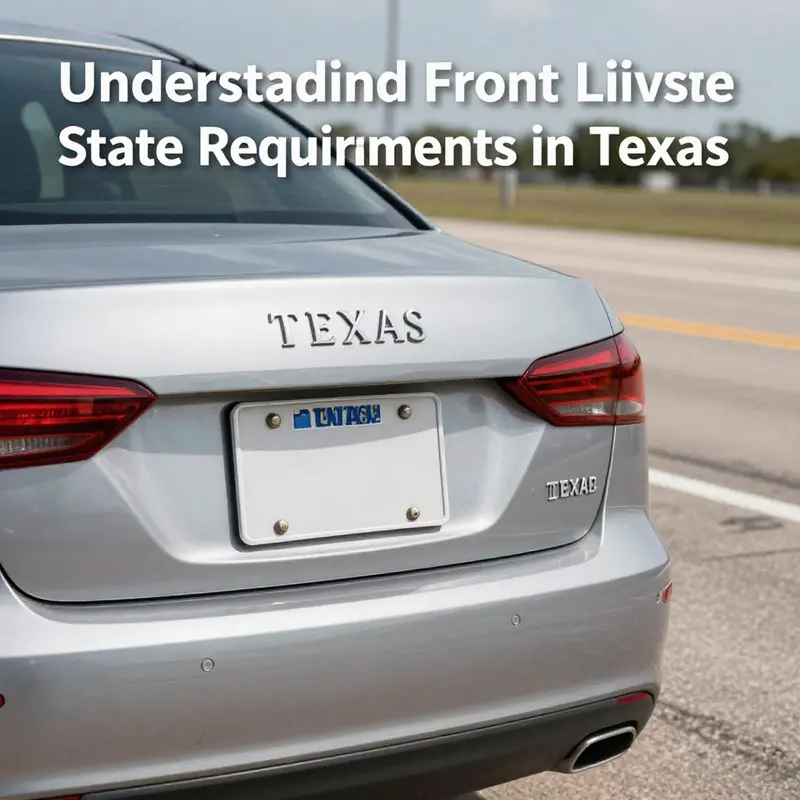 Texas license plate laws permit vehicles to operate with only a rear plate since 2019.