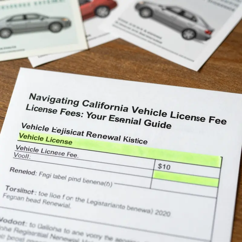 Details highlighted on the California Vehicle Registration Renewal Notice showing the VLF amount.