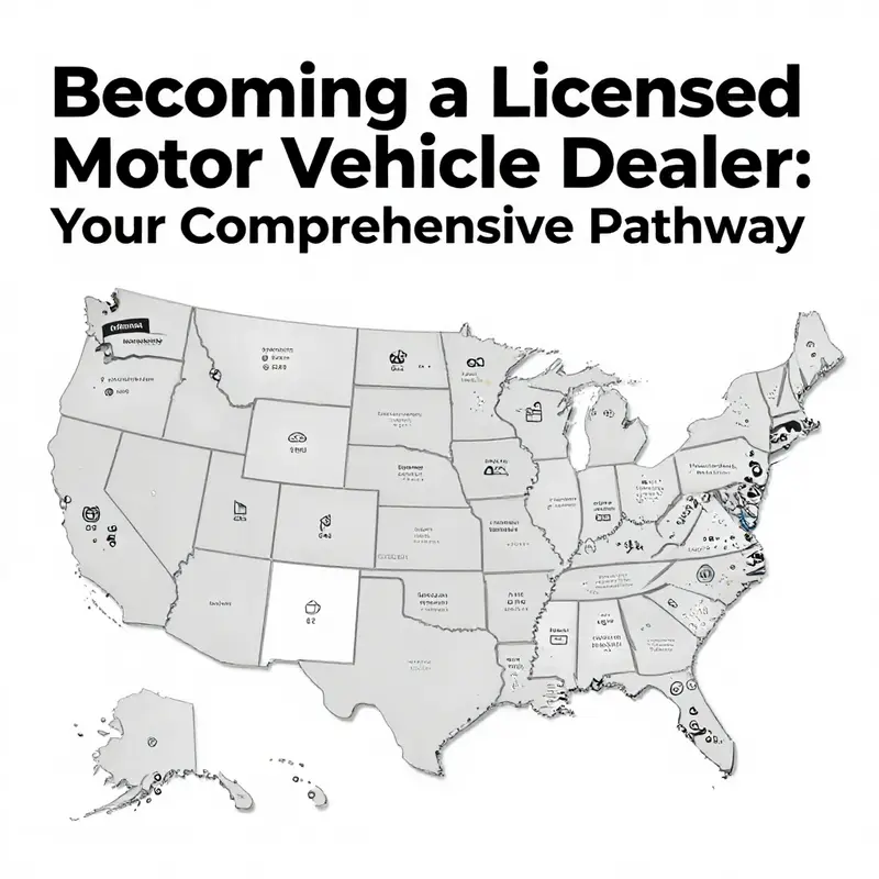 State maps showcasing the diverse licensing requirements for motor vehicle dealers across the United States.