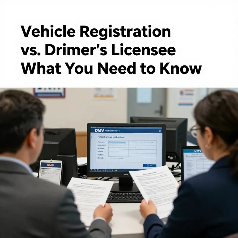 Examining the name alignment between vehicle registration and driver’s license.