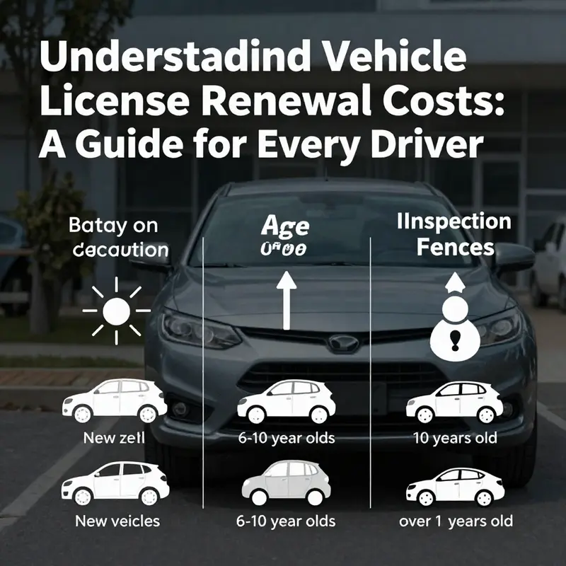 Comparison of vehicle license renewal costs for various vehicle types, including passenger cars, commercial trucks, and electric vehicles.