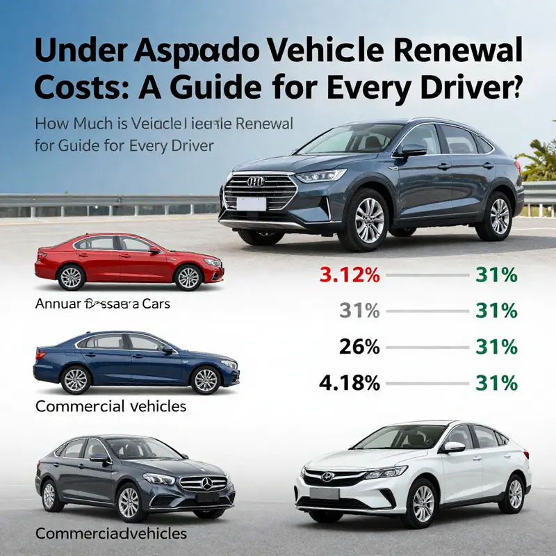Comparison of vehicle license renewal costs for various vehicle types, including passenger cars, commercial trucks, and electric vehicles.