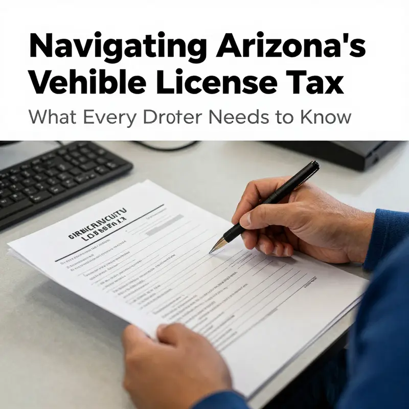 Infographic explaining vehicle license tax calculation in Arizona.