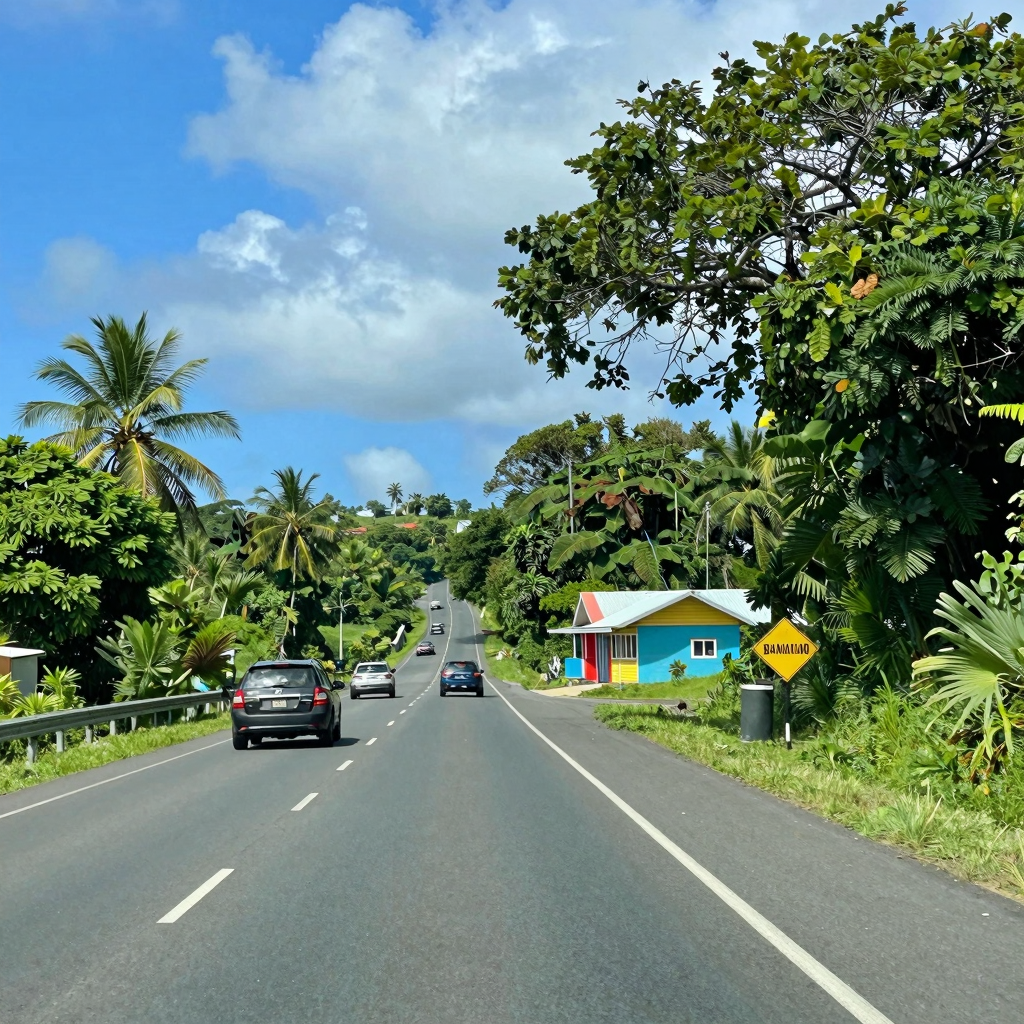 Scenic View of Jamaican Roads