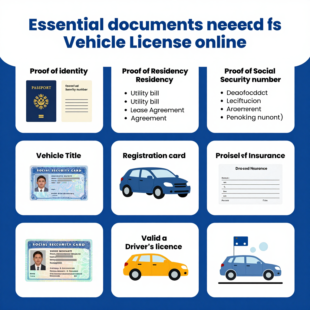 Documents needed for Vehicle License Online