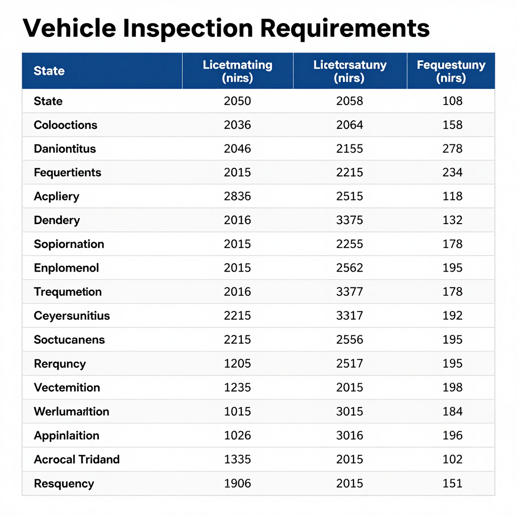 Vehicle Inspection License Requirements Comparison